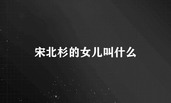 宋北杉的女儿叫什么