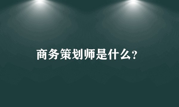 商务策划师是什么？