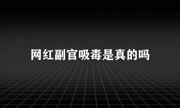 网红副官吸毒是真的吗