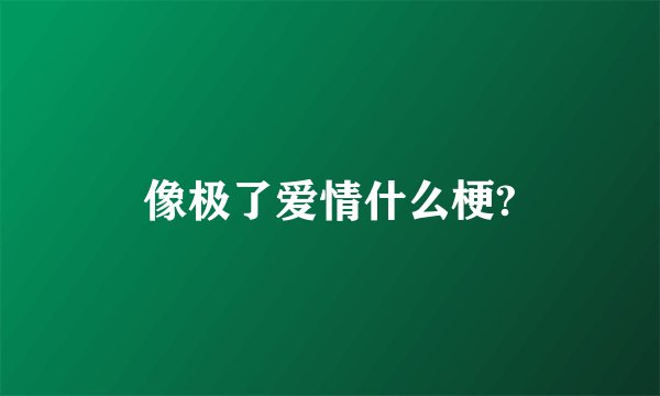 像极了爱情什么梗?