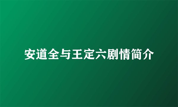 安道全与王定六剧情简介