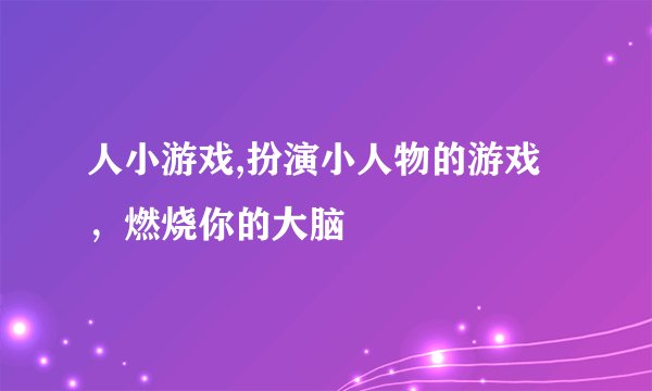 人小游戏,扮演小人物的游戏，燃烧你的大脑