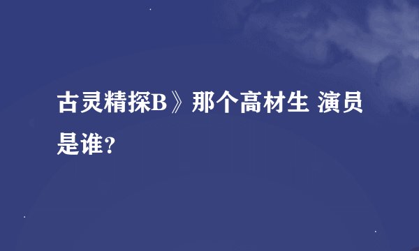 古灵精探B》那个高材生 演员是谁？