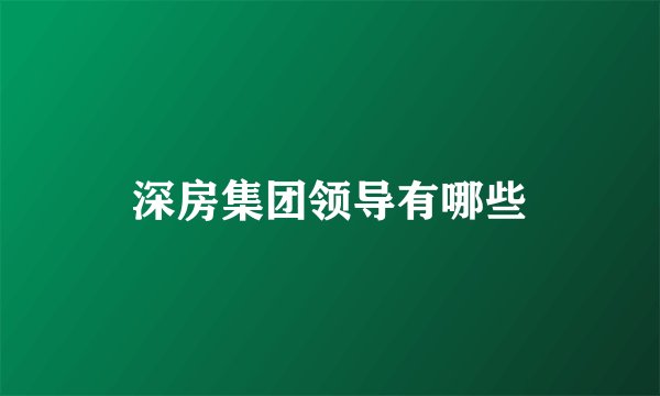 深房集团领导有哪些