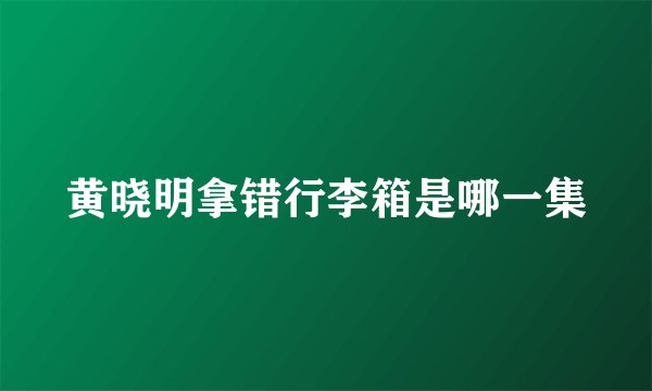 黄晓明拿错行李箱是哪一集