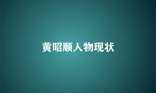 黄昭顺人物现状