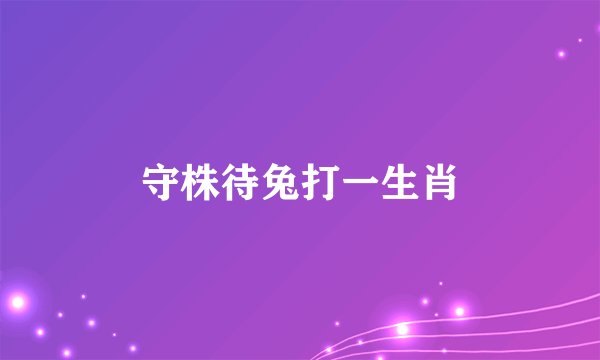 守株待兔打一生肖