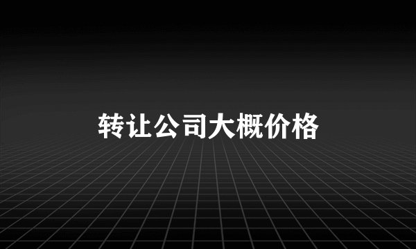 转让公司大概价格