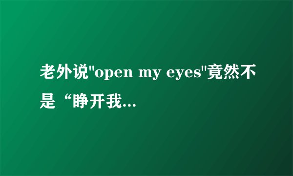 老外说