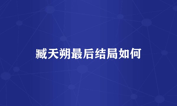 臧天朔最后结局如何