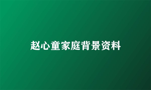 赵心童家庭背景资料
