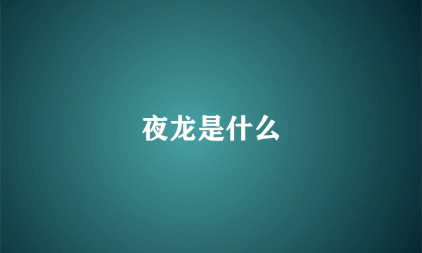 夜龙是什么