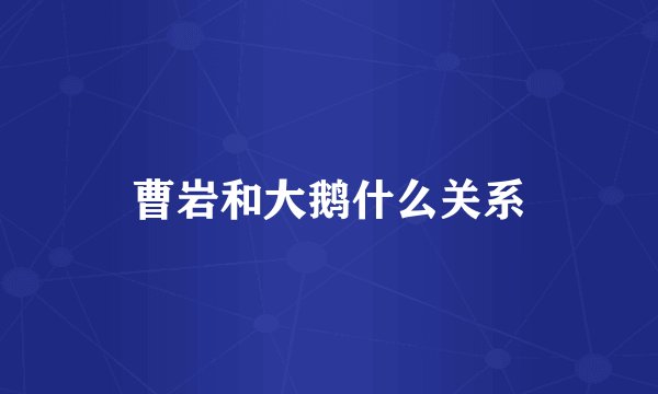 曹岩和大鹅什么关系