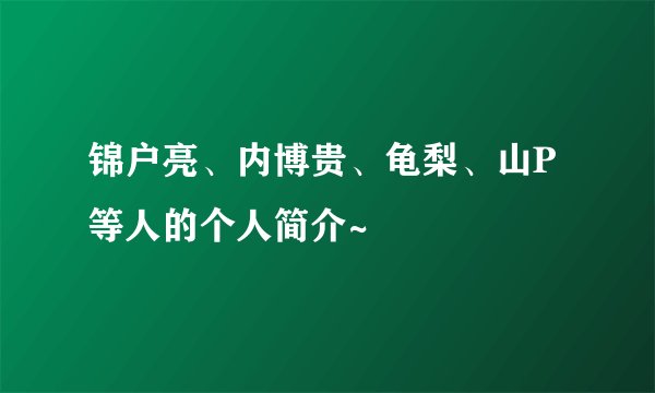 锦户亮、内博贵、龟梨、山P 等人的个人简介~