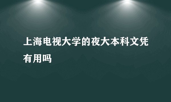 上海电视大学的夜大本科文凭有用吗