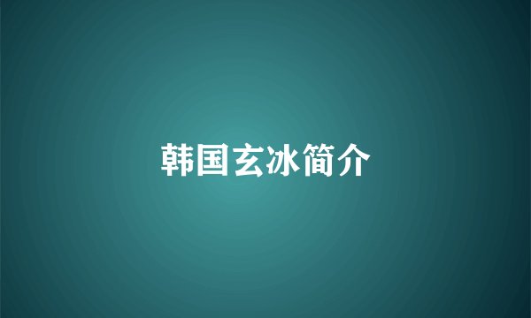 韩国玄冰简介