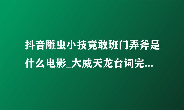 抖音雕虫小技竟敢班门弄斧是什么电影_大威天龙台词完整版介绍