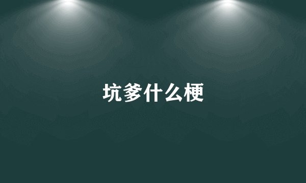 坑爹什么梗