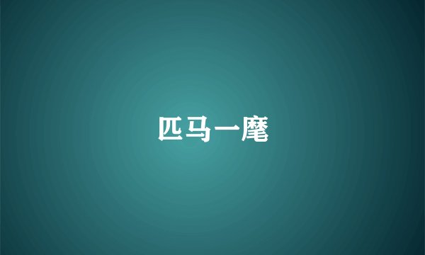匹马一麾