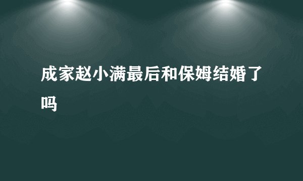 成家赵小满最后和保姆结婚了吗