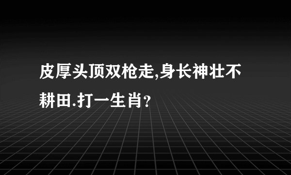 皮厚头顶双枪走,身长神壮不耕田.打一生肖？