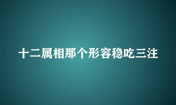 十二属相那个形容稳吃三注