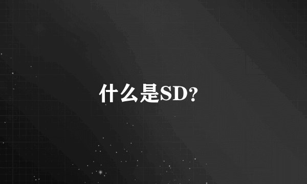 什么是SD？