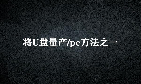 将U盘量产/pe方法之一
