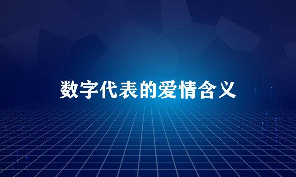 数字代表的爱情含义