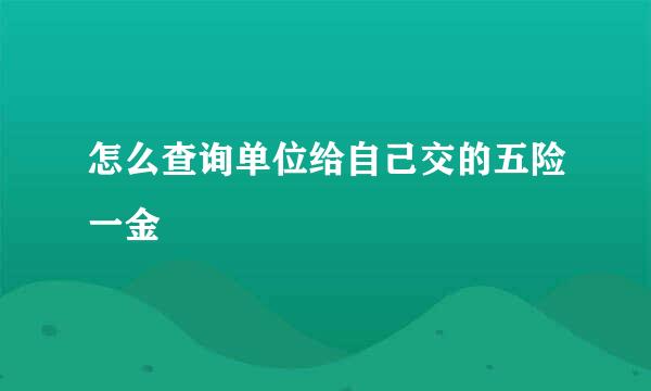 怎么查询单位给自己交的五险一金