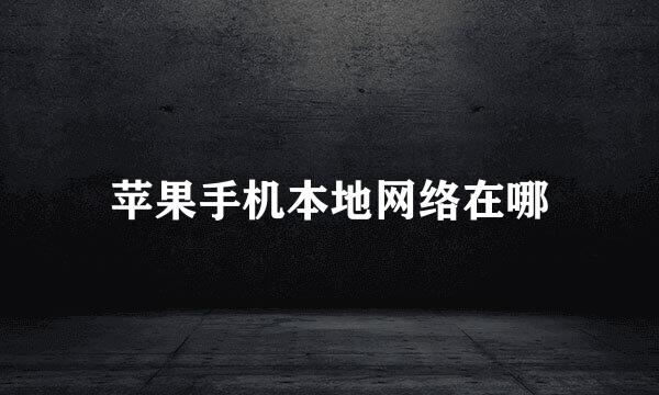 苹果手机本地网络在哪