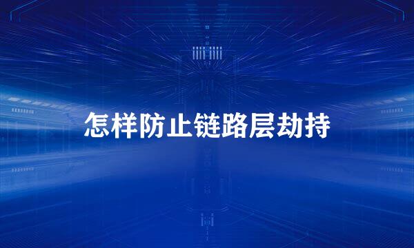 怎样防止链路层劫持