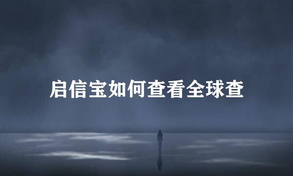 启信宝如何查看全球查