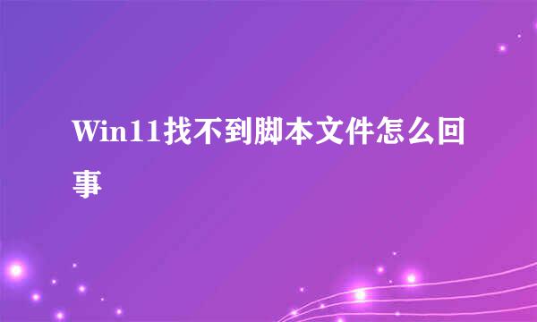 Win11找不到脚本文件怎么回事