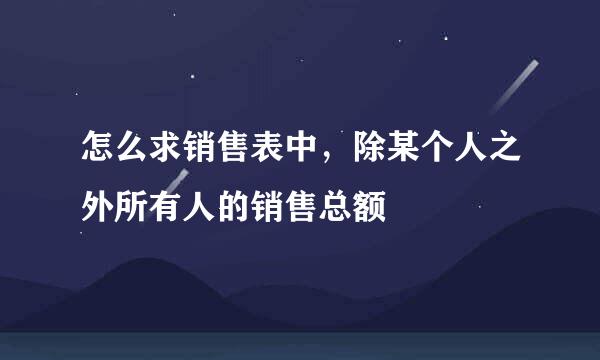 怎么求销售表中，除某个人之外所有人的销售总额