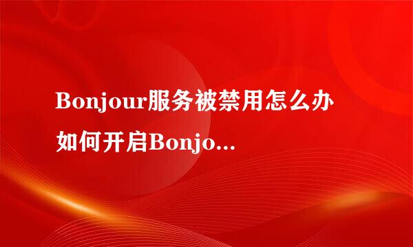 Bonjour服务被禁用怎么办 如何开启Bonjour服务