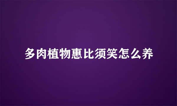 多肉植物惠比须笑怎么养