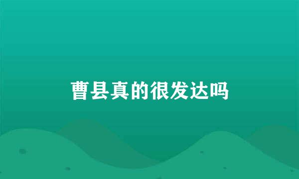 曹县真的很发达吗