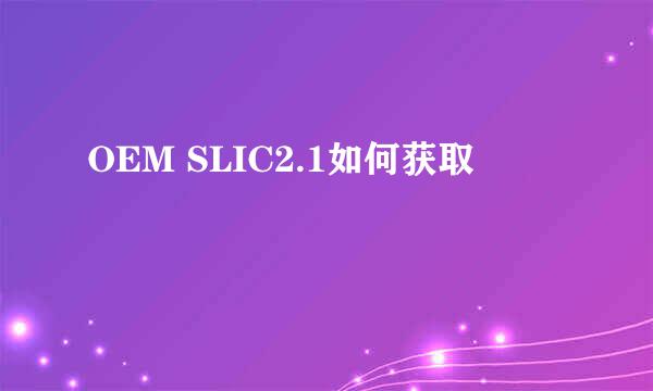 OEM SLIC2.1如何获取