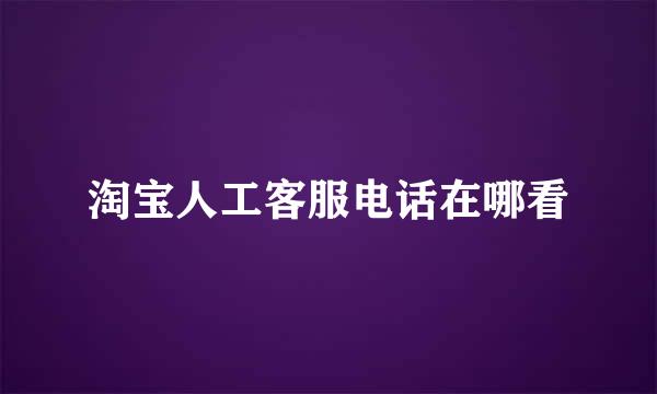 淘宝人工客服电话在哪看