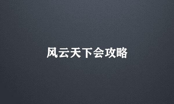 风云天下会攻略