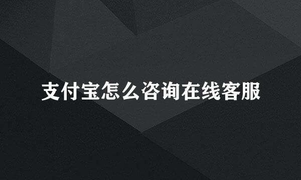 支付宝怎么咨询在线客服