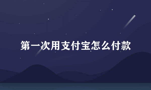第一次用支付宝怎么付款