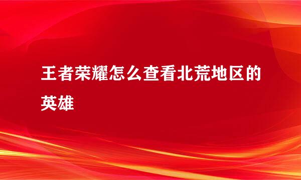 王者荣耀怎么查看北荒地区的英雄