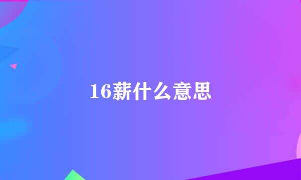 16薪什么意思