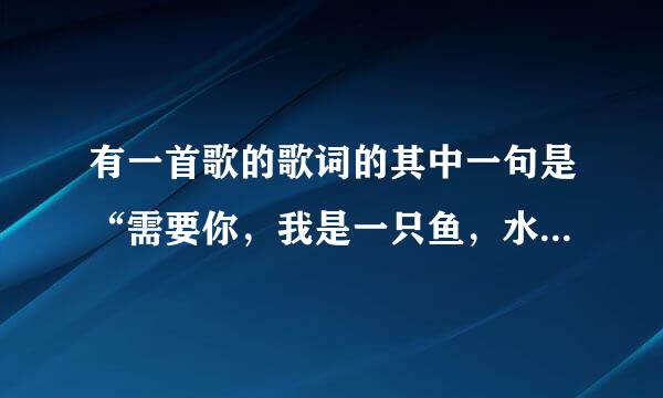 有一首歌的歌词的其中一句是“需要你，我是一只鱼，水里的空气……”是什么歌