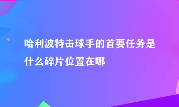 哈利波特击球手的首要任务是什么碎片位置在哪