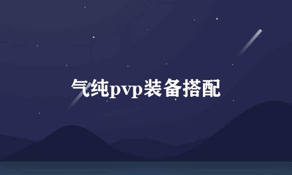 气纯pvp装备搭配