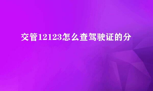 交管12123怎么查驾驶证的分