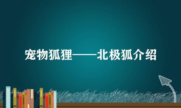 宠物狐狸——北极狐介绍